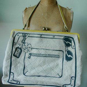 Linen Print Handbag
